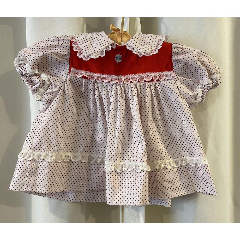 Vintage 80s‎ Handmade Baby Girl Dress